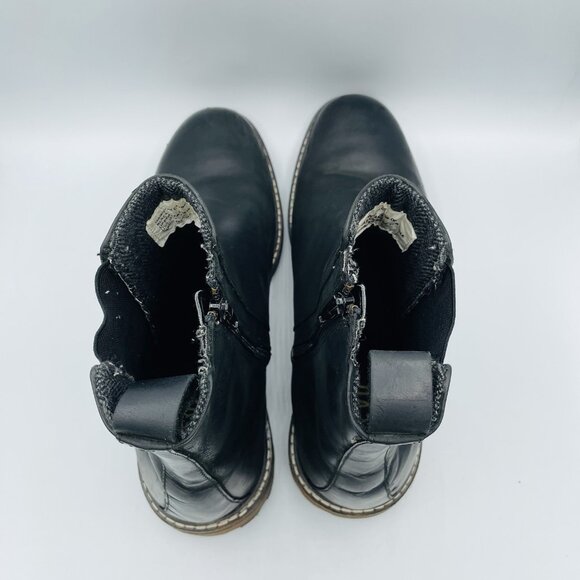 Crevo Boots Mens Size 12 Black Leather Slip On Zipper Hawson Chelsea Heeled Shoe - Picture 8 of 11